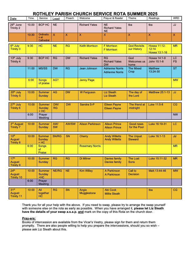 Summer 2025 Service Rota 2