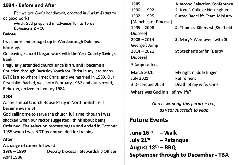 Reverend Nigel Elliott leaflet